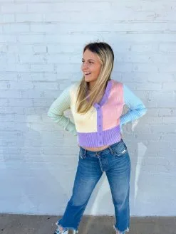 Honeysuckle Rose Boutique So 90's Color Block Sweater