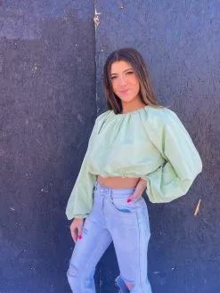 Honeysuckle Rose Boutique Long Sleeve Bubble Crop - Mint -Skirt Sales Store image 92e2a637 2c75 4dda 940a b0ffcfdfa93a