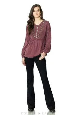 Double D Ranchwear Double D Ranch Boulder Brook Top - Red Blaze