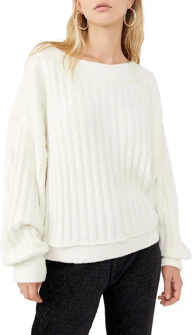 Free People Cabin Fever Pullover-White 4 Free People Cabin Fever Pullover-White - Image 2