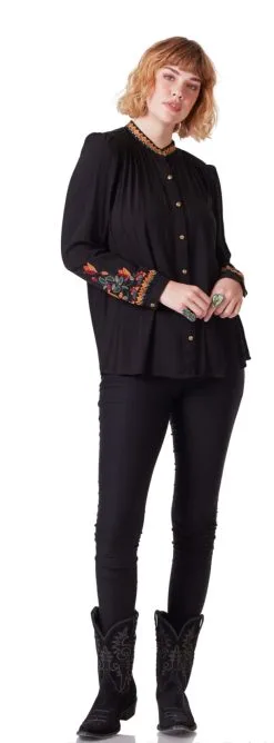 Double D Ranchwear Las Cruces Blouse - Black