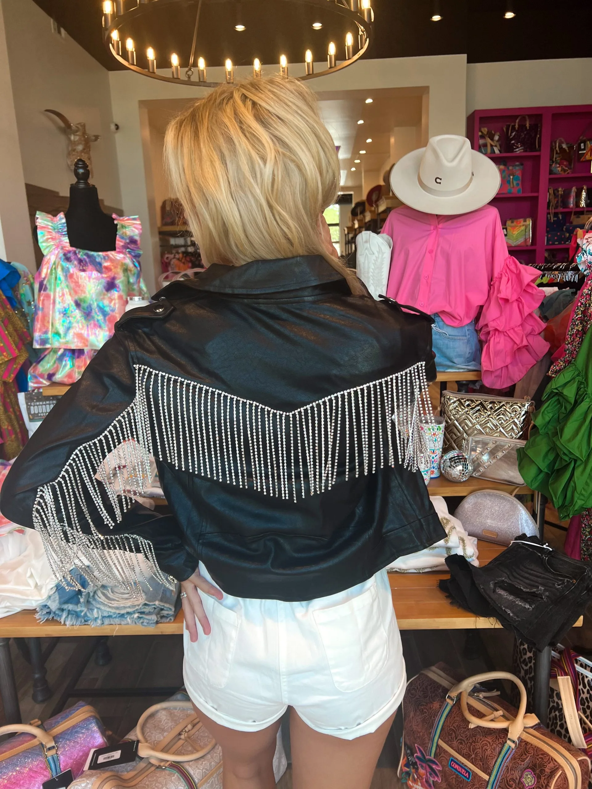 Buddy Love Rife Crystal Fringe Vegan Leather Jacket-Black 6 Buddy Love Rife Crystal Fringe Vegan Leather Jacket-Black - Image 4