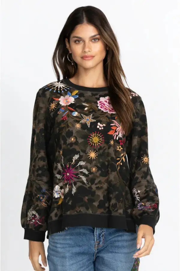 Johnny Was Celestin Side Slit Sweatshirt 3 Johnny Was Celestin Side Slit Sweatshirt