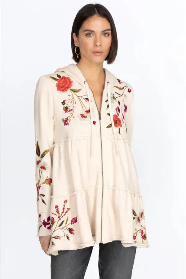 Johnny Was Flore Tiered Hoodie 3 Johnny Was Flore Tiered Hoodie