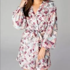 Buddy Love Adeline Sequin Short Wrap Dress - Silver