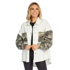 Mud Pie Rhodes Shacket Cream Camo