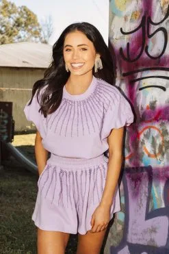 Queen Of Sparkles Lavender Pearl Bubble Top