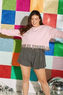 Queen Of Sparkles Light Pink QOS Sweatshirt